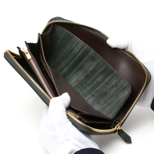  長財布 メンズ ラウンドファスナー 財布 本革 ブライドルレザー 日本製 ブランド グリーン 緑色 小銭入れあり コインケース オシャレ 高級 シンプル 大人 ファイブウッズ(FIVE WOODS) CASK(キャスク) #38057