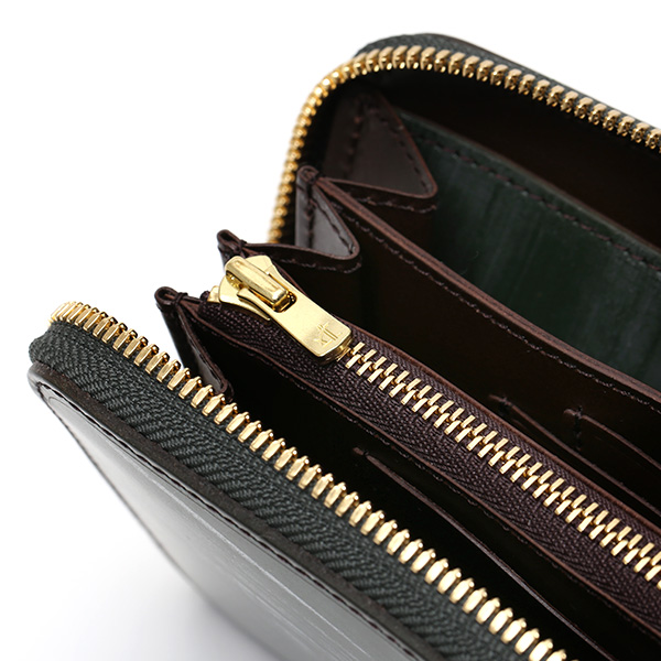  長財布 メンズ ラウンドファスナー 財布 本革 ブライドルレザー 日本製 ブランド グリーン 緑色 小銭入れあり コインケース オシャレ 高級 シンプル 大人 ファイブウッズ(FIVE WOODS) CASK(キャスク) #38057