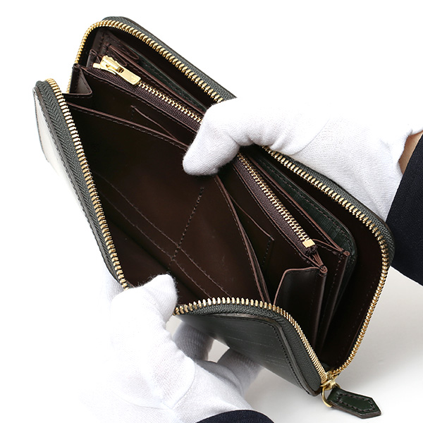  長財布 メンズ ラウンドファスナー 財布 本革 ブライドルレザー 日本製 ブランド グリーン 緑色 小銭入れあり コインケース オシャレ 高級 シンプル 大人 ファイブウッズ(FIVE WOODS) CASK(キャスク) #38057