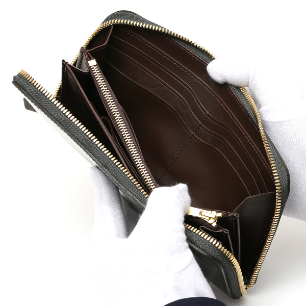  長財布 メンズ ラウンドファスナー 財布 本革 ブライドルレザー 日本製 ブランド グリーン 緑色 小銭入れあり コインケース オシャレ 高級 シンプル 大人 ファイブウッズ(FIVE WOODS) CASK(キャスク) #38057