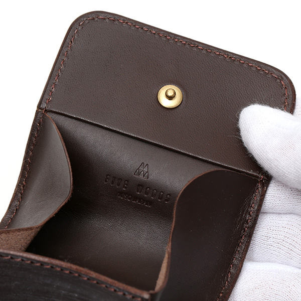  小銭入れ メンズ ブランド 本革 ブライドルレザー コインケース ダークブラウン ブラウン 茶 茶色 日本製 オシャレ 高級 財布 シンプル 大人 ファイブウッズ(FIVE WOODS) CASK(キャスク) #38062