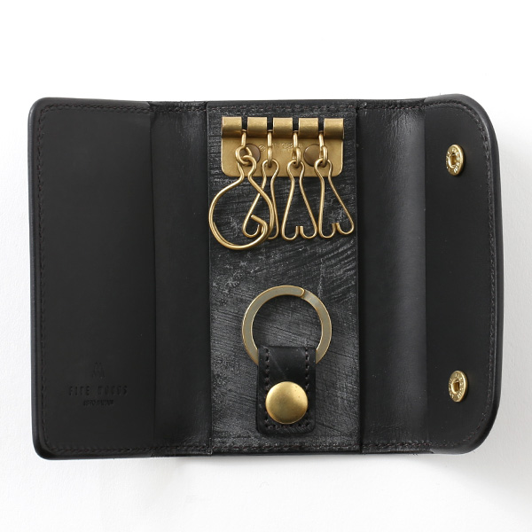  キーケース メンズ 本革 ブライドルレザー ブランド ブラック 黒 黒色 日本製 オシャレ 高級 鍵 ケース 入れ物 プレゼント オールレザー ファイブウッズ(FIVE WOODS) CASK(キャスク) #38063