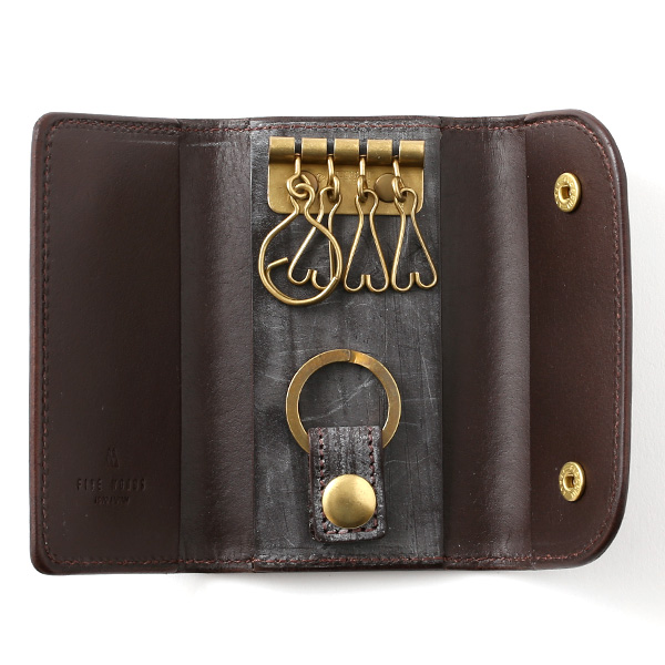  キーケース メンズ 本革 ブライドルレザー ブランド ダークブラウン ブラウン 茶 茶色 日本製 オシャレ 高級 鍵 ケース 入れ物 プレゼント オールレザー ファイブウッズ(FIVE WOODS) CASK(キャスク) #38063