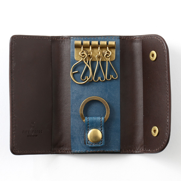  キーケース メンズ 本革 ブライドルレザー ブランド ブルー ネイビー 青色 日本製 オシャレ 高級 鍵 ケース 入れ物 プレゼント オールレザー ファイブウッズ(FIVE WOODS) CASK(キャスク) #38063