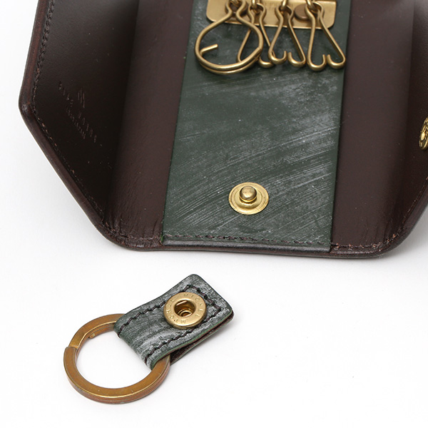  キーケース メンズ 本革 ブライドルレザー ブランド グリーン 緑色 日本製 オシャレ 高級 鍵 ケース 入れ物 プレゼント オールレザー ファイブウッズ(FIVE WOODS) CASK(キャスク) #38063