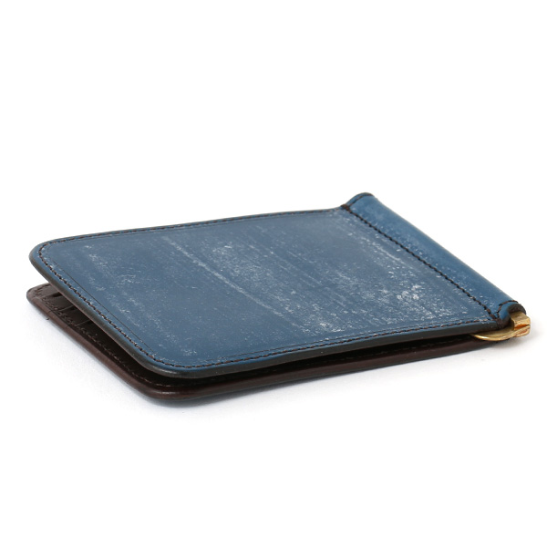  マネークリップ メンズ 本革 ブライドルレザー ブランド ブルー ネイビー 青色 カード収納可 お札挟み オールレザー オシャレ 高級 プレゼント ファイブウッズ(FIVE WOODS) CASK(キャスク) #38064