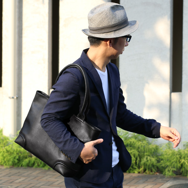 トートバッグ メンズ 本革 日本製 ブラック 黒 黒色 無地 ビジネスバッグ 鞄 カバン 高級 シンプル 大容量 大きめ オシャレ 通勤 通学 ファイブウッズ(FIVE WOODS) PLATEAU(プラトウ) #39186