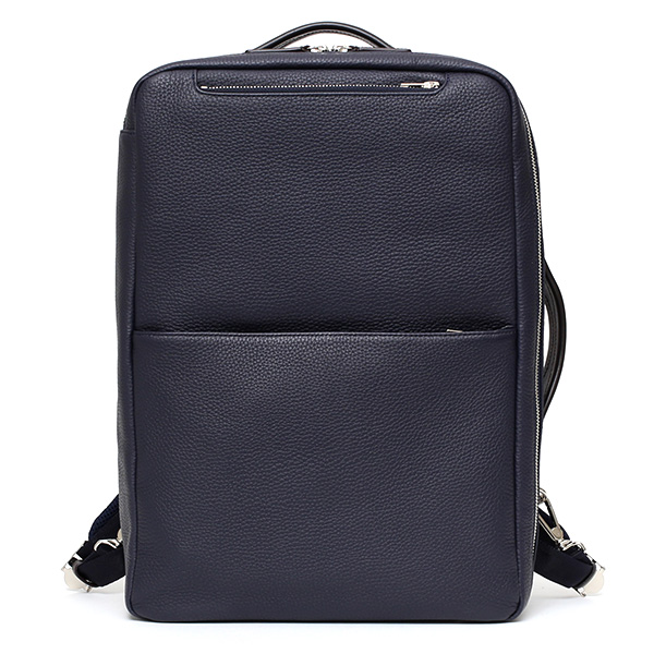 ファイブウッズ(FIVE WOODS) GRAIN(グレイン) ビジネス レザー バックパック ネイビー/ダークブラウン