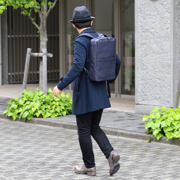  ビジネス リュック ブランド ブランド バックパック メンズ 本革 日本製 大容量 ブルー ネイビー 青色 ビジネスバッグ 鞄 カバン ショルダー 高級 シンプル オシャレ 通勤 通学 出張 ファイブウッズ(FIVE WOODS) GRAIN(グレイン) #39092