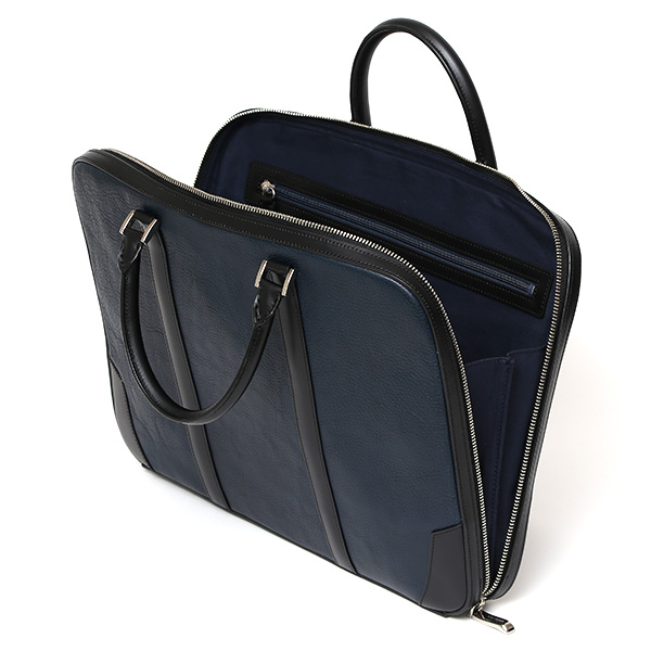 ブリーフケース 本革 メンズ ビジネスバッグ レザー ブランド 日本製 ブリーフ 薄マチ 軽量 A4 書類 ブルー ネイビー 青色 国産 高級 バッグ 通勤 オフィス シンプル スマート 無地 人気 鞄 ファイブウッズ(FIVE WOODS)