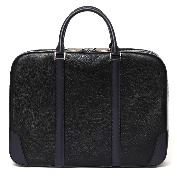 ファイブウッズ(FIVE WOODS) フレイム(FRAME) ラウンド ブリーフケース 厚マチ ブラック