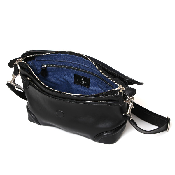 メッセンジャーバッグ メンズ ブランド レザー 日本製 ショルダー バッグ 高級 本革 軽い コンパクト ブラック 黒 黒色 カジュアル 男女兼用 斜め掛け 自転車 通勤 通学 かばん 人気 ファイブウッズ(FIVE WOODS)