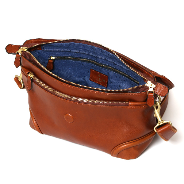 メッセンジャーバッグ メンズ ブランド レザー 日本製 ショルダー バッグ 高級 本革 軽い コンパクト ブラウン 茶 茶色 カジュアル 男女兼用 斜め掛け 自転車 通勤 通学 かばん 人気 ファイブウッズ(FIVE WOODS)