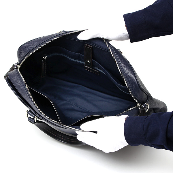  ブリーフケース メンズ 本革 ビジネスバッグ ブランド 日本製 鞄 薄マチ パソコン タブレット A4 収納 ブルー ネイビー 青色 ブリーフバッグ レザー 革 おしゃれ 30代 40代 通勤 大容量 ギフト ファイブウッズ(FIVE WOODS)