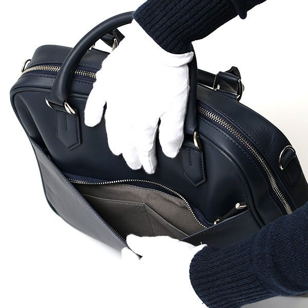  ビジネスバッグ 小さめ レディース メンズ ブリーフケース レザー 革 軽量 A4収納 おしゃれ ビジネス 鞄 ブルー ネイビー 青色 コンパクト シンプル ブリーフバッグ 通勤 就職 出張 日本製 39271 ファイブウッズ(FIVE WOODS)