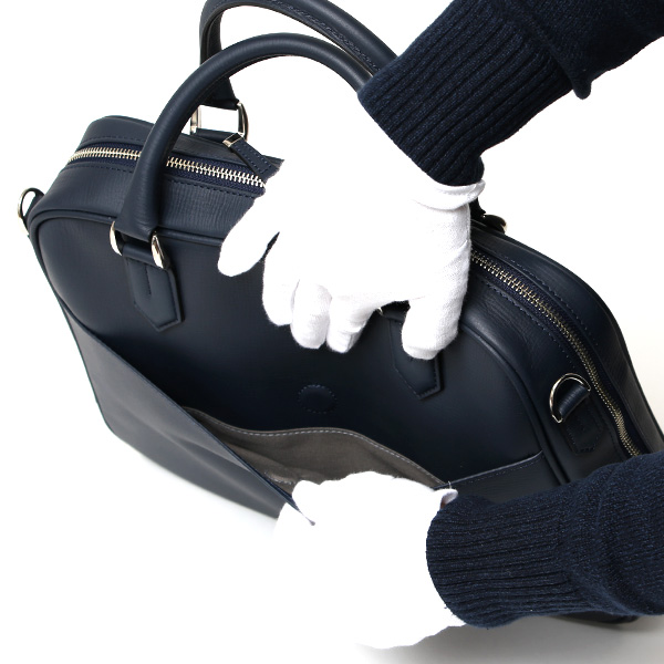  ビジネスバッグ 小さめ レディース メンズ ブリーフケース レザー 革 軽量 A4収納 おしゃれ ビジネス 鞄 ブルー ネイビー 青色 コンパクト シンプル ブリーフバッグ 通勤 就職 出張 日本製 39271 ファイブウッズ(FIVE WOODS)