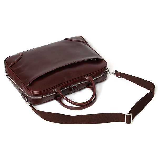 ブリーフケース メンズ 本革 シンプル 軽い ビジネスバッグ レザー ショルダーベルト付き PC収納 レッド ワイン 赤色 上品 大人 仕事 国産 オシャレ 鞄 通勤 プラトウ(PLATEAU) ファイブウッズ(FIVE WOODS) 39378