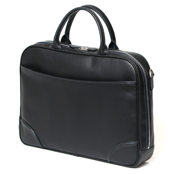 ブリーフケース メンズ 本革 シンプル 軽い ビジネスバッグ レザー ショルダーベルト付き PC収納 ブルー ネイビー 青色 上品 大人 仕事 国産 オシャレ 鞄 通勤 プラトウ(PLATEAU) ファイブウッズ(FIVE WOODS) 39378