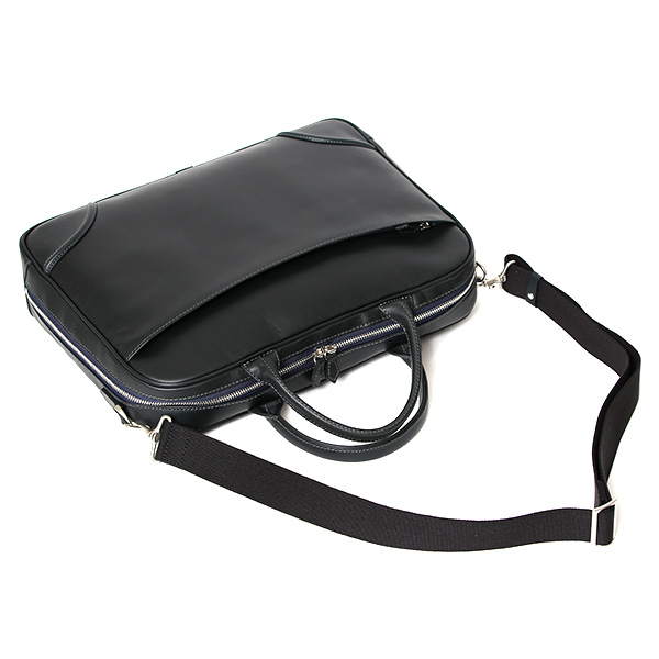 ブリーフケース メンズ 本革 シンプル 軽い ビジネスバッグ レザー ショルダーベルト付き PC収納 ブルー ネイビー 青色 上品 大人 仕事 国産 オシャレ 鞄 通勤 プラトウ(PLATEAU) ファイブウッズ(FIVE WOODS) 39378