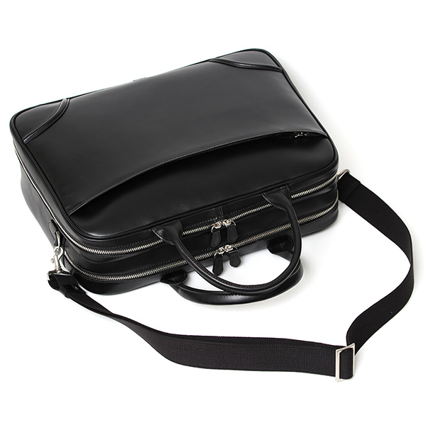 ブリーフケース レザー 大容量 ビジネスバッグ 本革 出張 A4 自立 ショルダーベルト付属 ブラック 黒 黒色 シンプル 通勤 仕事 鞄 日本製 高級 ブランド プラトウ(PLATEAU) ファイブウッズ(FIVE WOODS) 39379