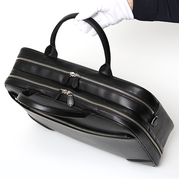 ブリーフケース レザー 大容量 ビジネスバッグ 本革 出張 A4 自立 ショルダーベルト付属 ブラック 黒 黒色 シンプル 通勤 仕事 鞄 日本製 高級 ブランド プラトウ(PLATEAU) ファイブウッズ(FIVE WOODS) 39379