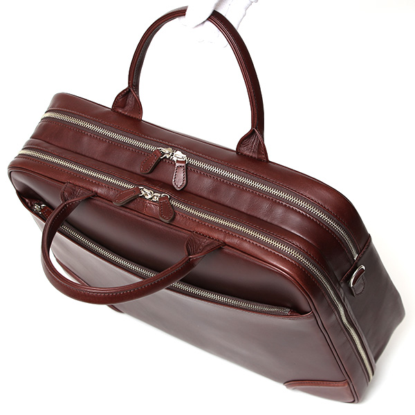 ブリーフケース レザー 大容量 ビジネスバッグ 本革 出張 A4 自立 ショルダーベルト付属 レッド ワイン 赤色 シンプル 通勤 仕事 鞄 日本製 高級 ブランド プラトウ(PLATEAU) ファイブウッズ(FIVE WOODS) 39379