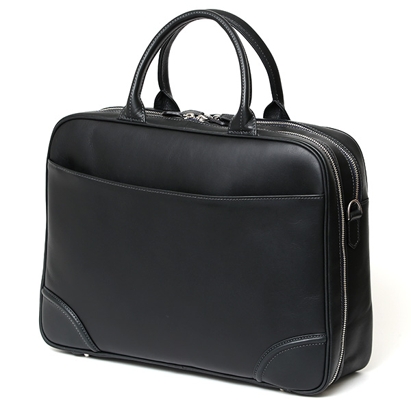  ブリーフケース レザー 大容量 ビジネスバッグ 本革 出張 A4 自立 ショルダーベルト付属  ブルー ネイビー 青色 シンプル 通勤 仕事 鞄 日本製 高級 ブランド プラトウ(PLATEAU) ファイブウッズ(FIVE WOODS) 39379