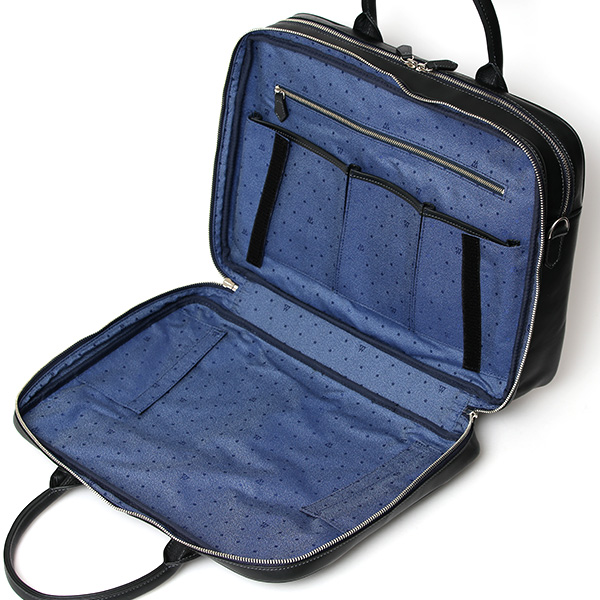  ブリーフケース レザー 大容量 ビジネスバッグ 本革 出張 A4 自立 ショルダーベルト付属  ブルー ネイビー 青色 シンプル 通勤 仕事 鞄 日本製 高級 ブランド プラトウ(PLATEAU) ファイブウッズ(FIVE WOODS) 39379