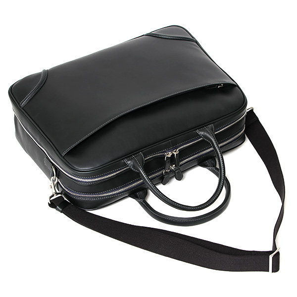  ブリーフケース レザー 大容量 ビジネスバッグ 本革 出張 A4 自立 ショルダーベルト付属  ブルー ネイビー 青色 シンプル 通勤 仕事 鞄 日本製 高級 ブランド プラトウ(PLATEAU) ファイブウッズ(FIVE WOODS) 39379