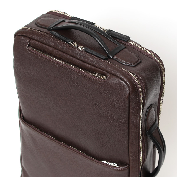 ビジネスリュック メンズ 本革 A4 13インチPC 15インチPC ブラウン 茶 茶色 大容量 レザー バックパック 2気室 経年変化 大きめ リュックサック エイジング 日本製 FIVE WOODS ファイブウッズ グレイン2.0 39602