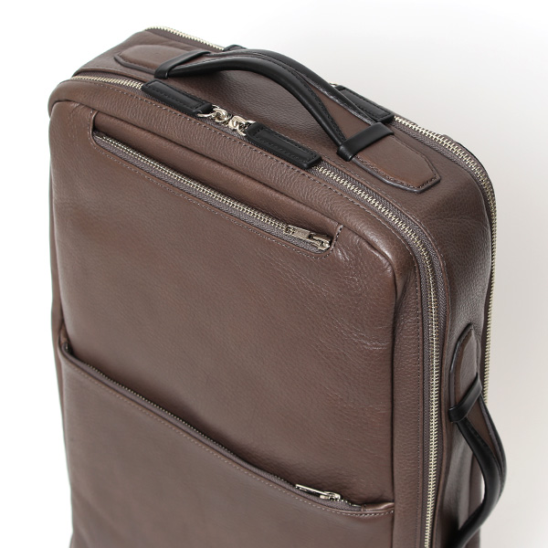 ビジネスリュック メンズ 本革 A4 13インチPC 15インチPC ベージュ 肌色 大容量 レザー バックパック 2気室 経年変化 大きめ リュックサック エイジング 日本製 FIVE WOODS ファイブウッズ グレイン2.0 39602