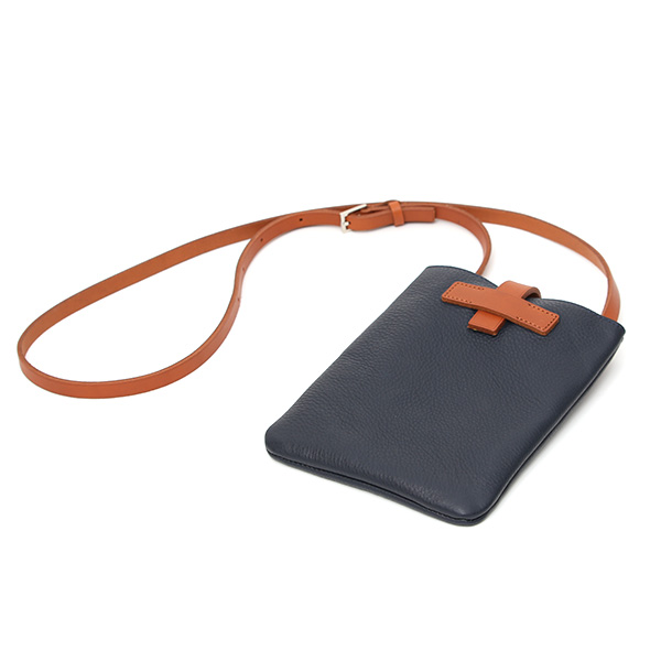 フラソリティ(Flathority) レザー ショルダーバッグ 本革 スマホポーチ メンズ 日本製 ブランド ブルー ネイビー 青色 サコッシュ 斜め掛け 鞄 小さい カバン マストロット社 イタリアンレザー 男性 おしゃれ プレゼント 高級 30代 40代 50代 60代