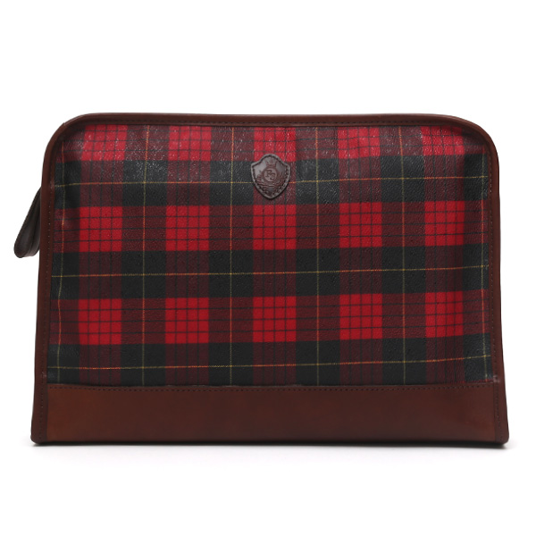 フランコ スパダ(Franco Spada) チェック柄 クラッチバッグ レッド