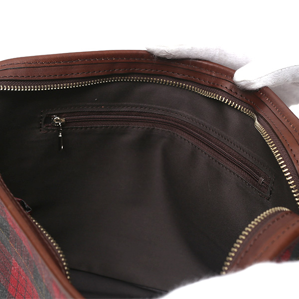 クラッチバッグ メンズ セカンドバッグ チェック柄 レッド ワイン 赤色 本革 レザー 日本製 カバン レディース フランコ スパダ(Franco Spada)