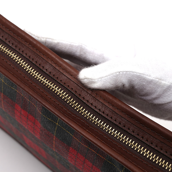 クラッチバッグ メンズ セカンドバッグ チェック柄 レッド ワイン 赤色 本革 レザー 日本製 カバン レディース フランコ スパダ(Franco Spada)