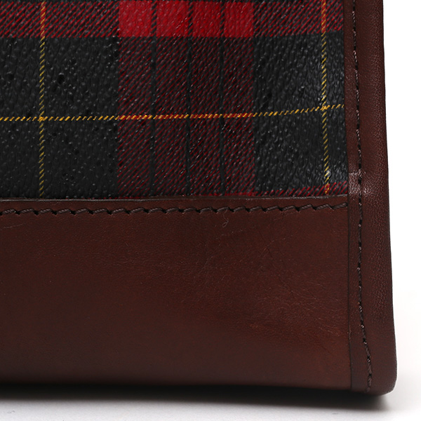 クラッチバッグ メンズ セカンドバッグ チェック柄 レッド ワイン 赤色 本革 レザー 日本製 カバン レディース フランコ スパダ(Franco Spada)