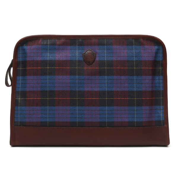 フランコ スパダ(Franco Spada) チェック柄 クラッチバッグ ブルー