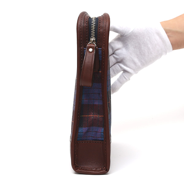  クラッチバッグ メンズ セカンドバッグ チェック柄 ブルー ネイビー 青色 本革 レザー 日本製 カバン レディース フランコ スパダ(Franco Spada)