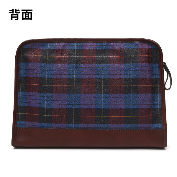  クラッチバッグ メンズ セカンドバッグ チェック柄 ブルー ネイビー 青色 本革 レザー 日本製 カバン レディース フランコ スパダ(Franco Spada)