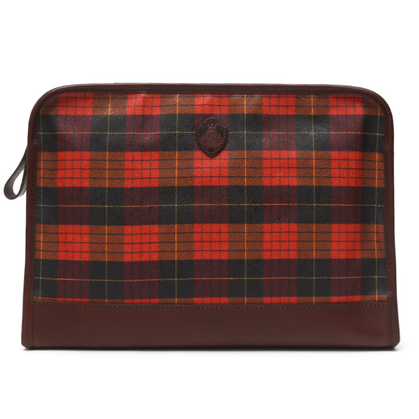 フランコ スパダ(Franco Spada) チェック柄 クラッチバッグ オレンジ