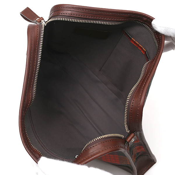  クラッチバッグ メンズ セカンドバッグ チェック柄 オレンジ 橙色 本革 レザー 日本製 カバン レディース フランコ スパダ(Franco Spada)