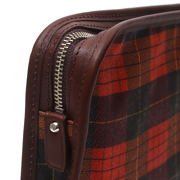  クラッチバッグ メンズ セカンドバッグ チェック柄 オレンジ 橙色 本革 レザー 日本製 カバン レディース フランコ スパダ(Franco Spada)