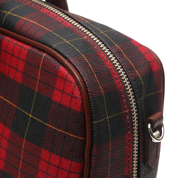  ブリーフケース メンズ ビジネスバッグ チェック柄 レッド ワイン 赤色 本革 レザー 日本製 カバン 通勤 鞄 フランコ スパダ(Franco Spada)