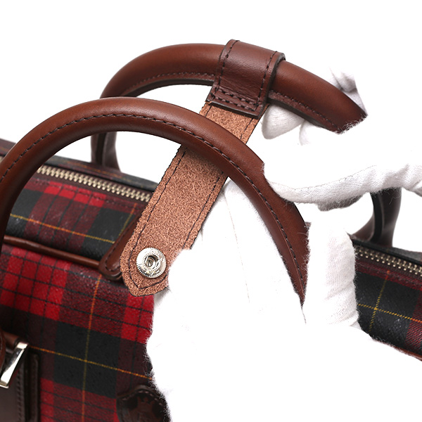  ブリーフケース メンズ ビジネスバッグ チェック柄 レッド ワイン 赤色 本革 レザー 日本製 カバン 通勤 鞄 フランコ スパダ(Franco Spada)