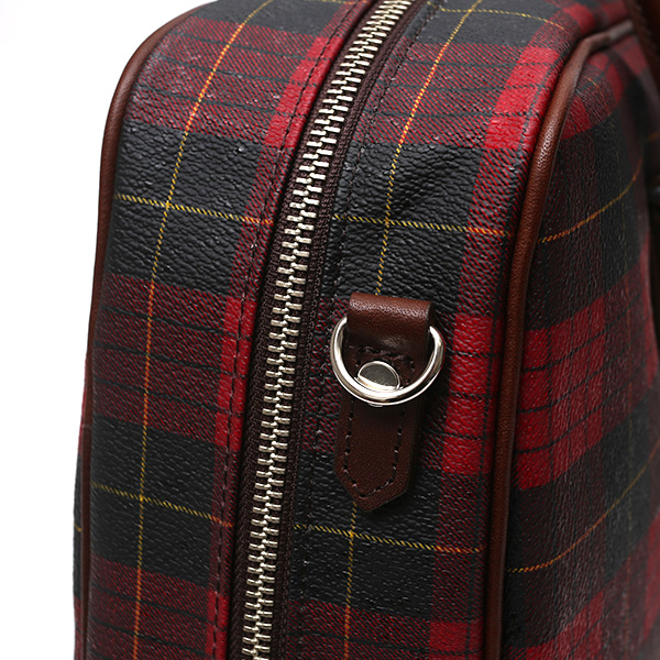  ブリーフケース メンズ ビジネスバッグ チェック柄 レッド ワイン 赤色 本革 レザー 日本製 カバン 通勤 鞄 フランコ スパダ(Franco Spada)