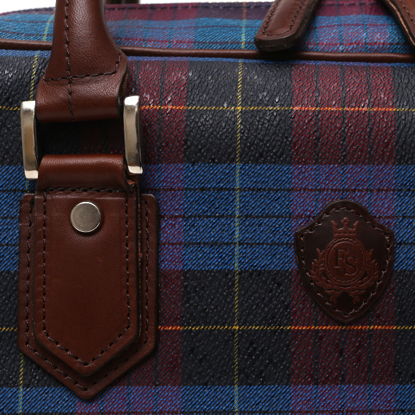  ブリーフケース メンズ ビジネスバッグ チェック柄 ブルー ネイビー 青色 本革 レザー 日本製 カバン 通勤 鞄 フランコ スパダ(Franco Spada)