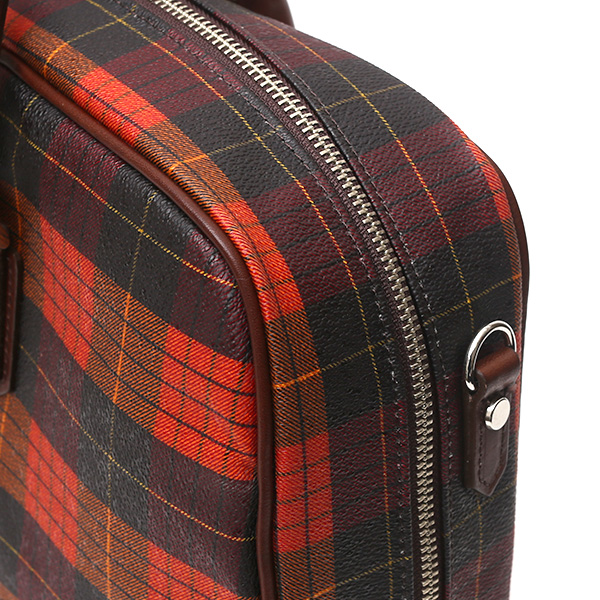  ブリーフケース メンズ ビジネスバッグ チェック柄 オレンジ 橙色 本革 レザー 日本製 カバン 通勤 鞄 フランコ スパダ(Franco Spada)