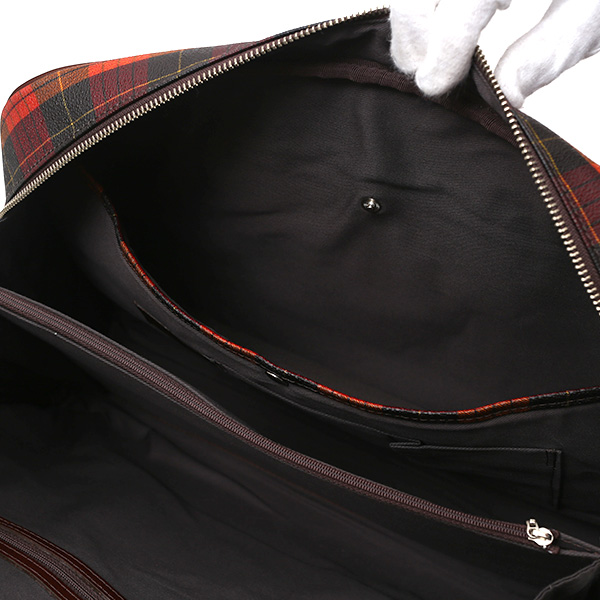  ブリーフケース メンズ ビジネスバッグ チェック柄 オレンジ 橙色 本革 レザー 日本製 カバン 通勤 鞄 フランコ スパダ(Franco Spada)