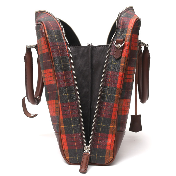  ブリーフケース メンズ ビジネスバッグ チェック柄 オレンジ 橙色 本革 レザー 日本製 カバン 通勤 鞄 フランコ スパダ(Franco Spada)