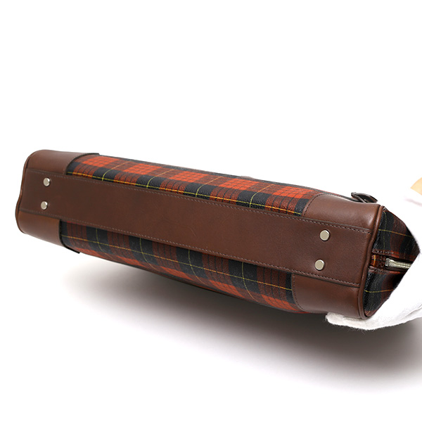  ブリーフケース メンズ ビジネスバッグ チェック柄 オレンジ 橙色 本革 レザー 日本製 カバン 通勤 鞄 フランコ スパダ(Franco Spada)